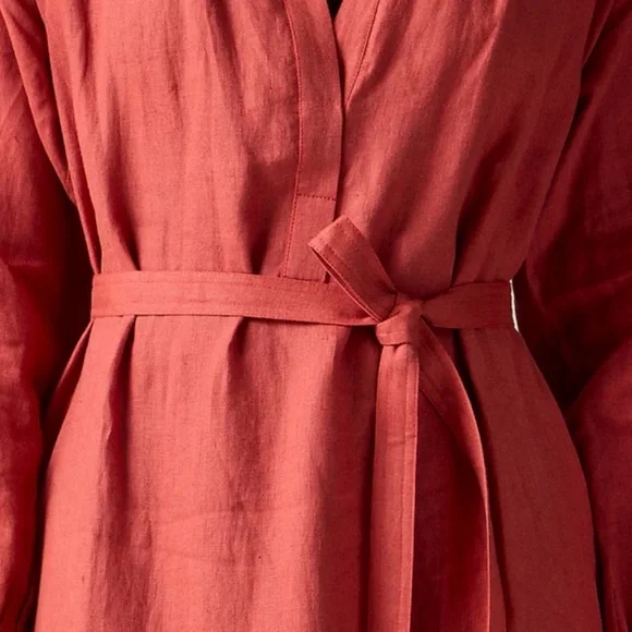 J. Crew | 100% Linen Cabana Maxi Dress in Red Sand Brand~ New w/o Tag 2X - Picture 5 of 13